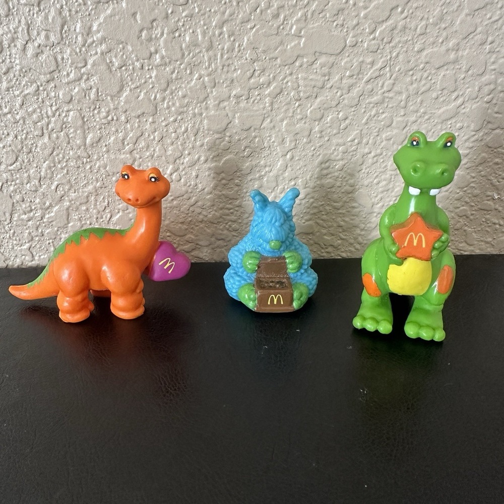Vintage 1985 McDonald's Happy Meal Dinosaurs Tinosaur Lot Of 3 Avis Enterprises